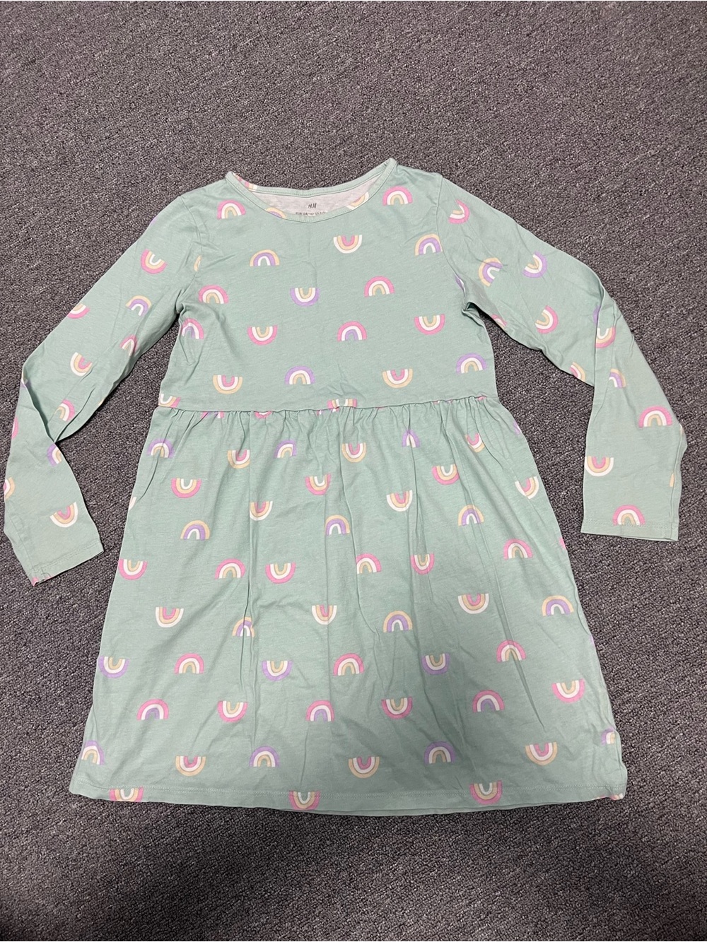 H&M Mint Green Rainbow Long Sleeve Dress